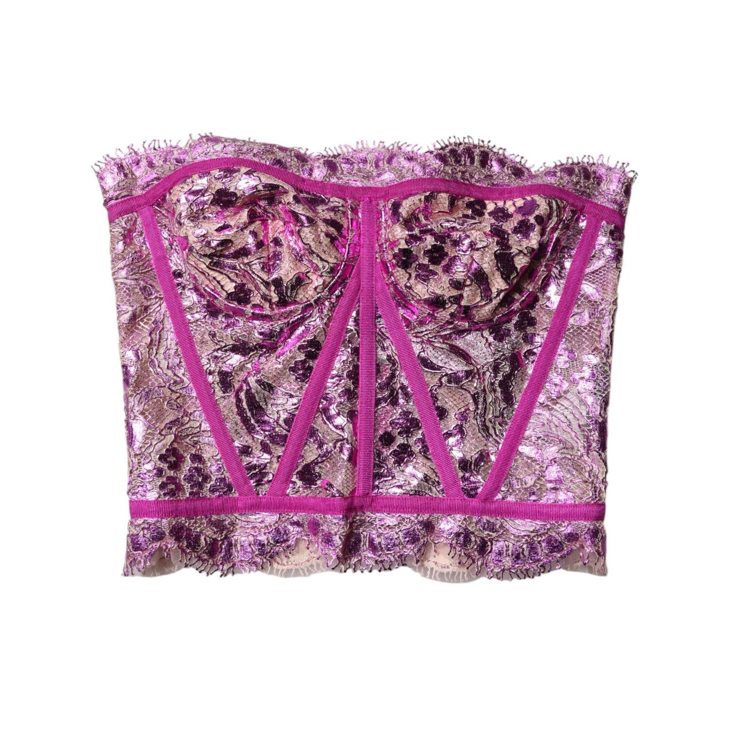 Dolce & Gabbana Pink Bustier Sleeveless Corset Blouse Top TSH87613-40