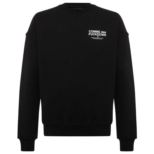 Comme Des Fuckdown Black Cotton Men's Crewneck Sweater