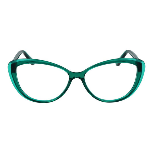 Alt Tag: Guess Green Women Glasses Frame in full-rim cat eye style, acetate material, demo lenses, includes branded case.