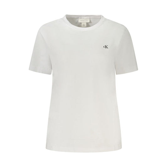 Calvin Klein White Cotton Tops & T-Shirt CA-39014-S