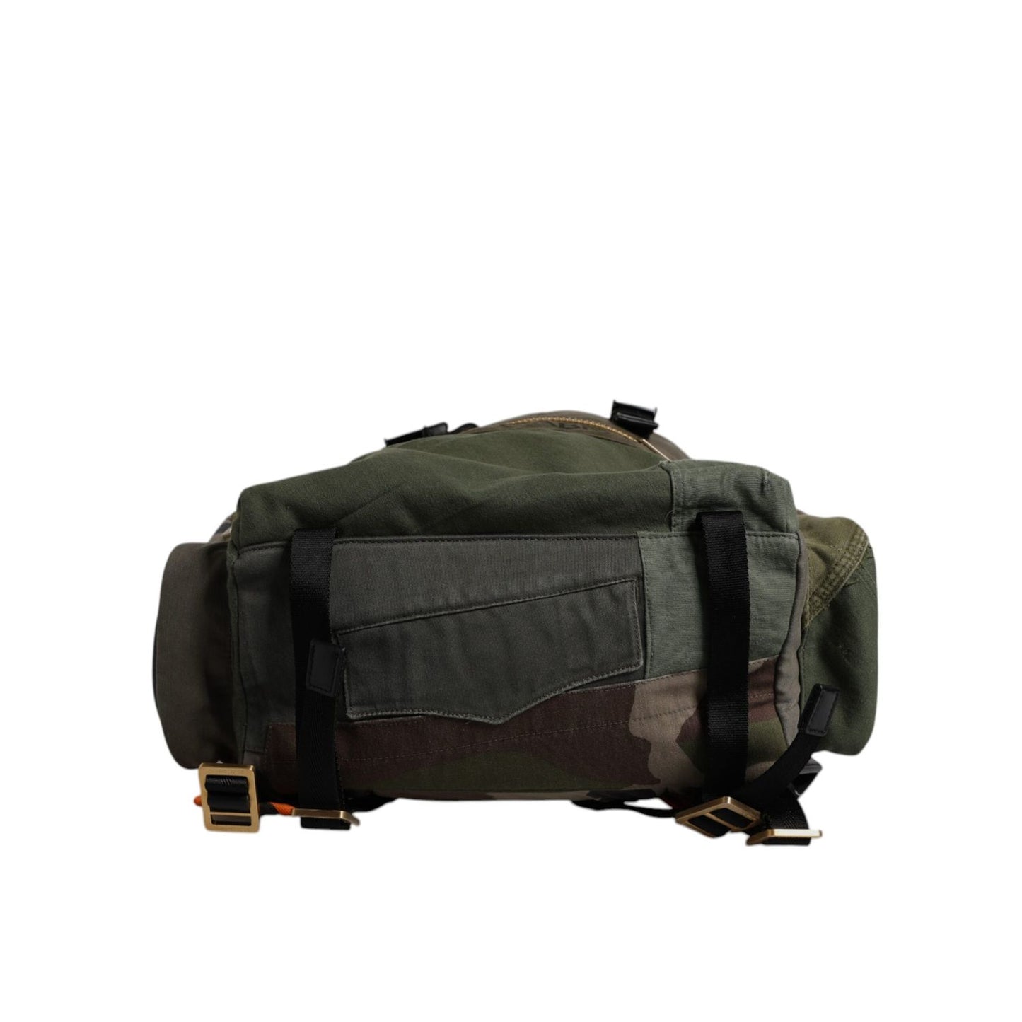 Dolce & Gabbana Military Green Patchwork Rucksack Backpack Bag