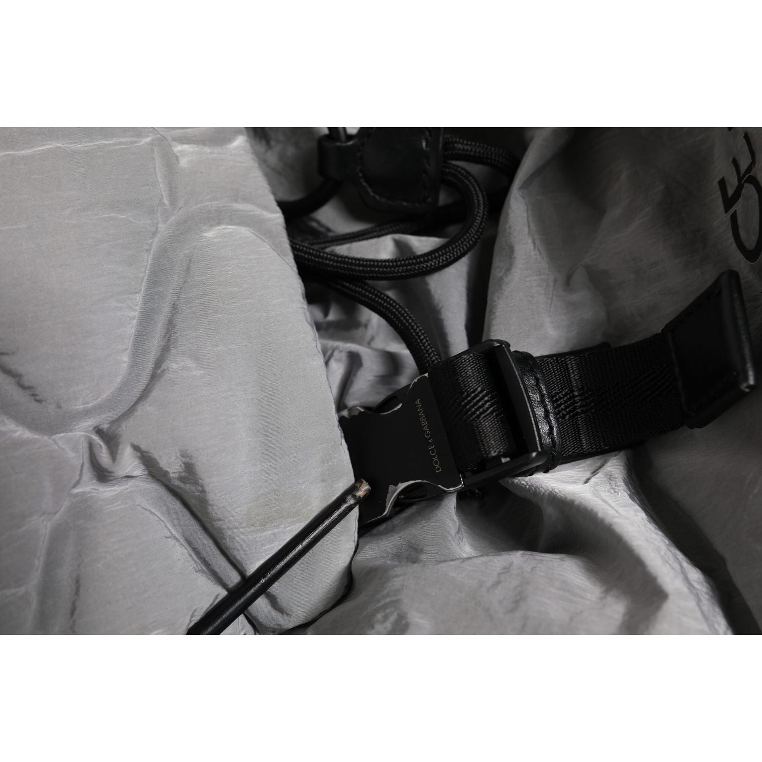 Dolce & Gabbana Gray Milano Print Drawstring Travel Backpack Bag