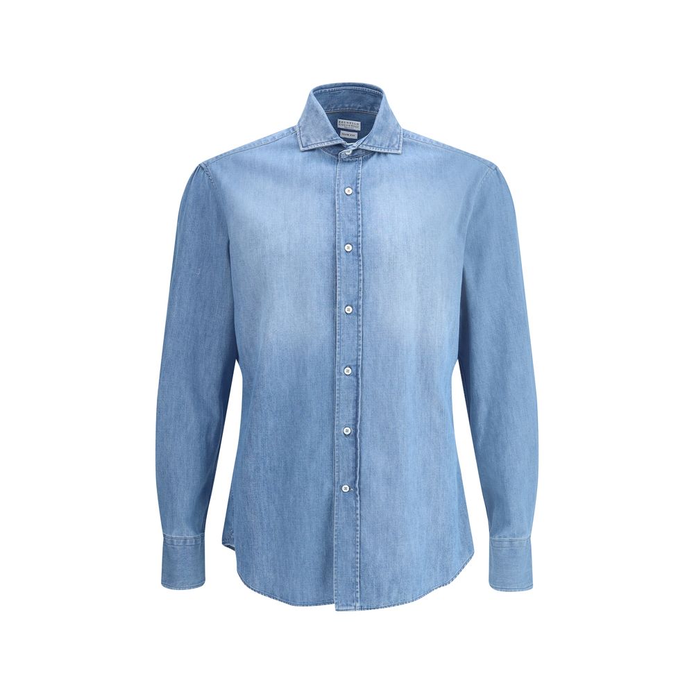 Brunello Cucinelli Light Blue Denim Shirt