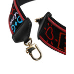 Dolce & Gabbana Black Cotton Printed Women Bag Accessory Shoulder Strap
