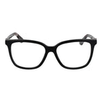 Guess Black Women Glasses Frame with full-rim plastic and rectangle style, demo lenses, and spring hinge.