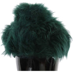 Dolce & Gabbana Elegant Emerald Cashmere Cloche Cap Hat Dolce & Gabbana Black