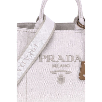Prada Cream Cotton Shoulder Bag