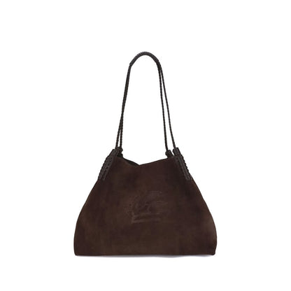 Etro Brown Calf Leather Bos Taurus Shoulder Bag