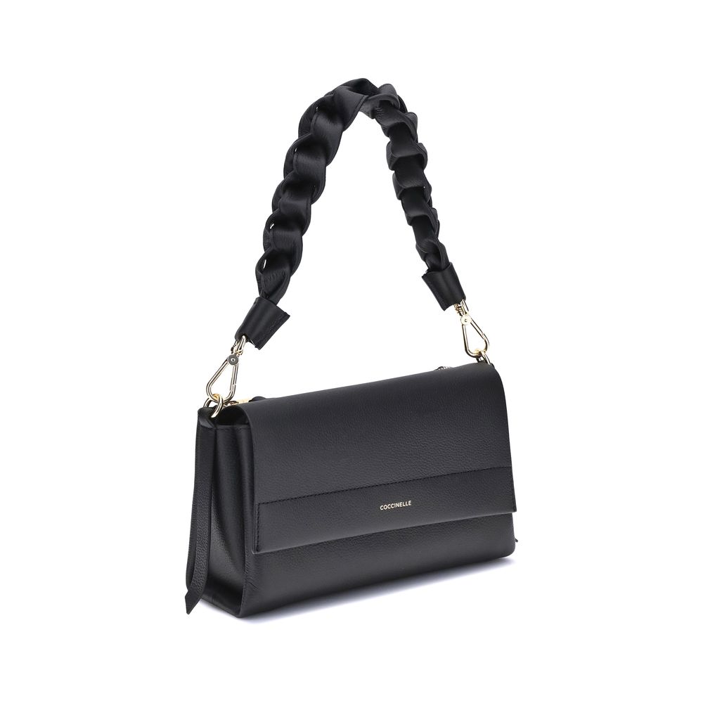 Coccinelle Black Calf Leather Bos Taurus Shoulder Bag Coccinelle