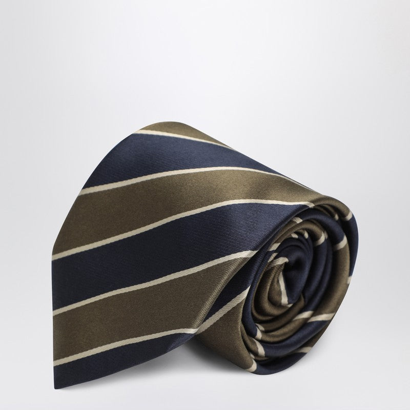 Saint Laurent Navy blue/multicolored striped silk tie 8250683Y002/Q_YSL-4188_323