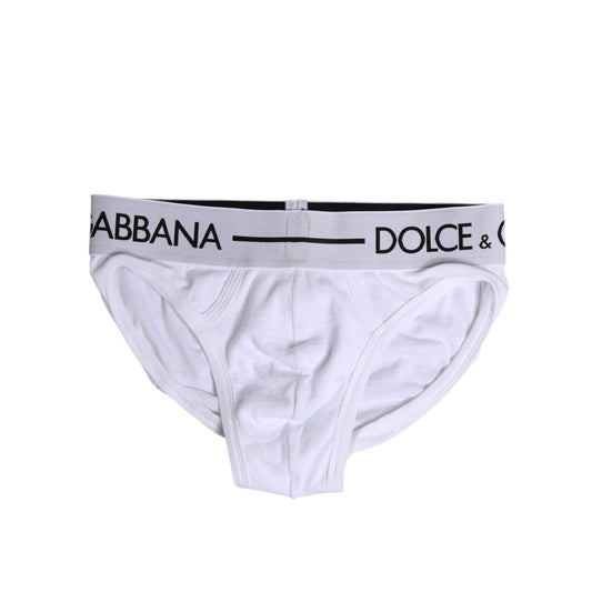 Dolce & Gabbana White Cotton Stretch Regular Brief Underwear