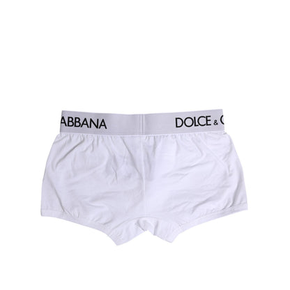 Dolce & Gabbana White Cotton Stretch Regular Boxer Underwear