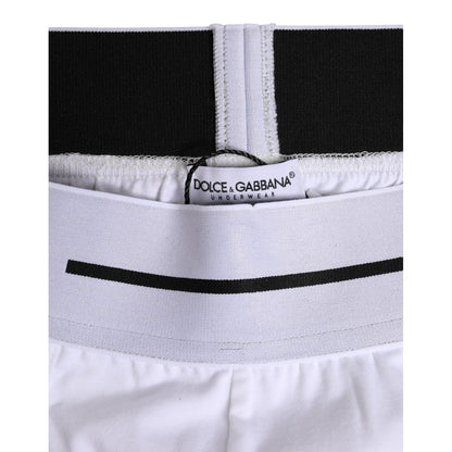 Dolce & Gabbana White Cotton Stretch Regular Boxer Underwear