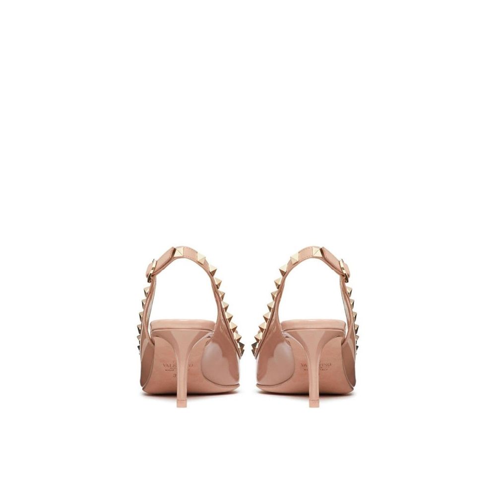 Valentino Garavani Beige Calfskin Mid Heel Pumps