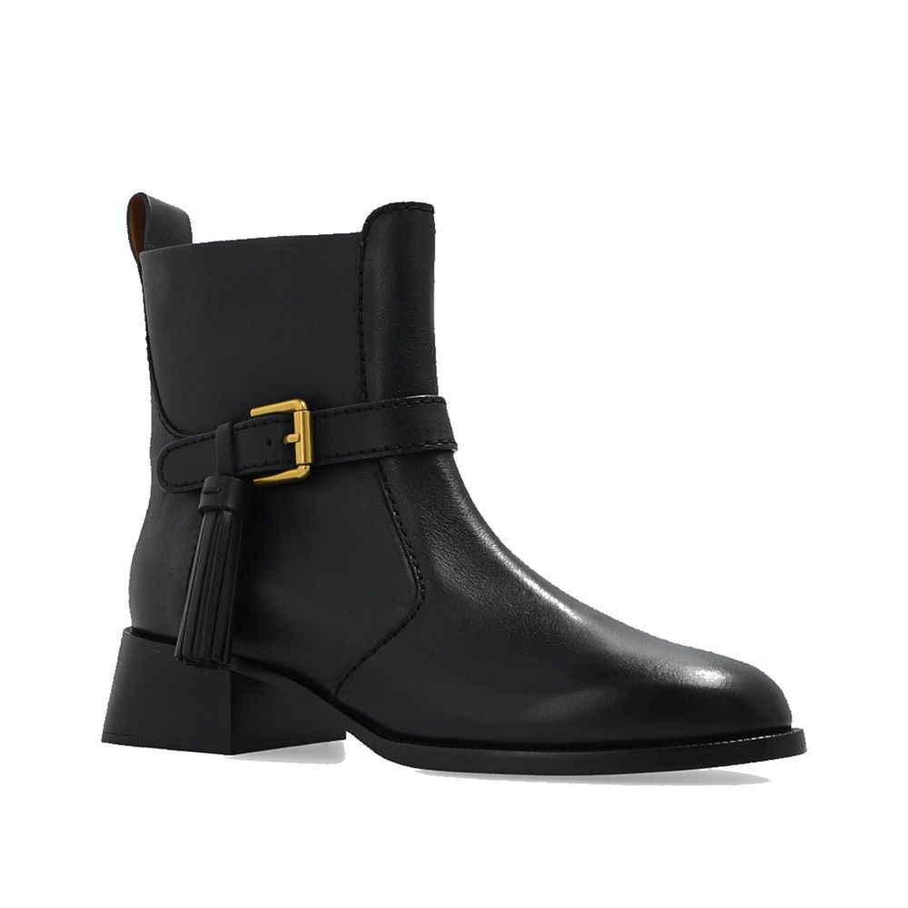 See By Chloé Black Calfskin Ankle Boots