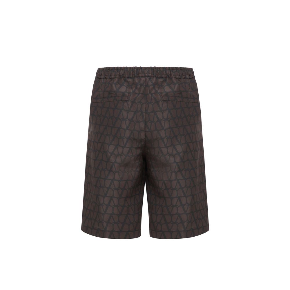 Valentino Brown Silk Shorts