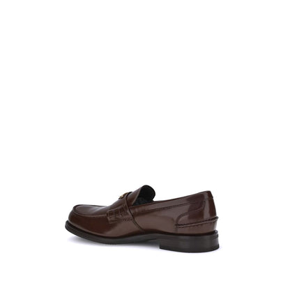 Prada Brown Calf Leather Bos Taurus Slip-On Loafers Prada
