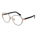 Guess Rose Gold Women Glasses Frame in metal full-rim design with demo lenses, size 53-16-140, featuring round style and branded case included.