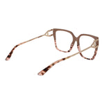 Guess Beige Women Glasses Frame in full-rim acetate with demo lenses, square style, size 55-16-140, includes branded case.
