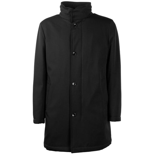 Made in Italy Black Wool Jacket LO-11372-IT46 | S