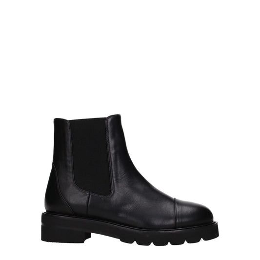 Stuart Weitzman Black Leather Ankle Boots