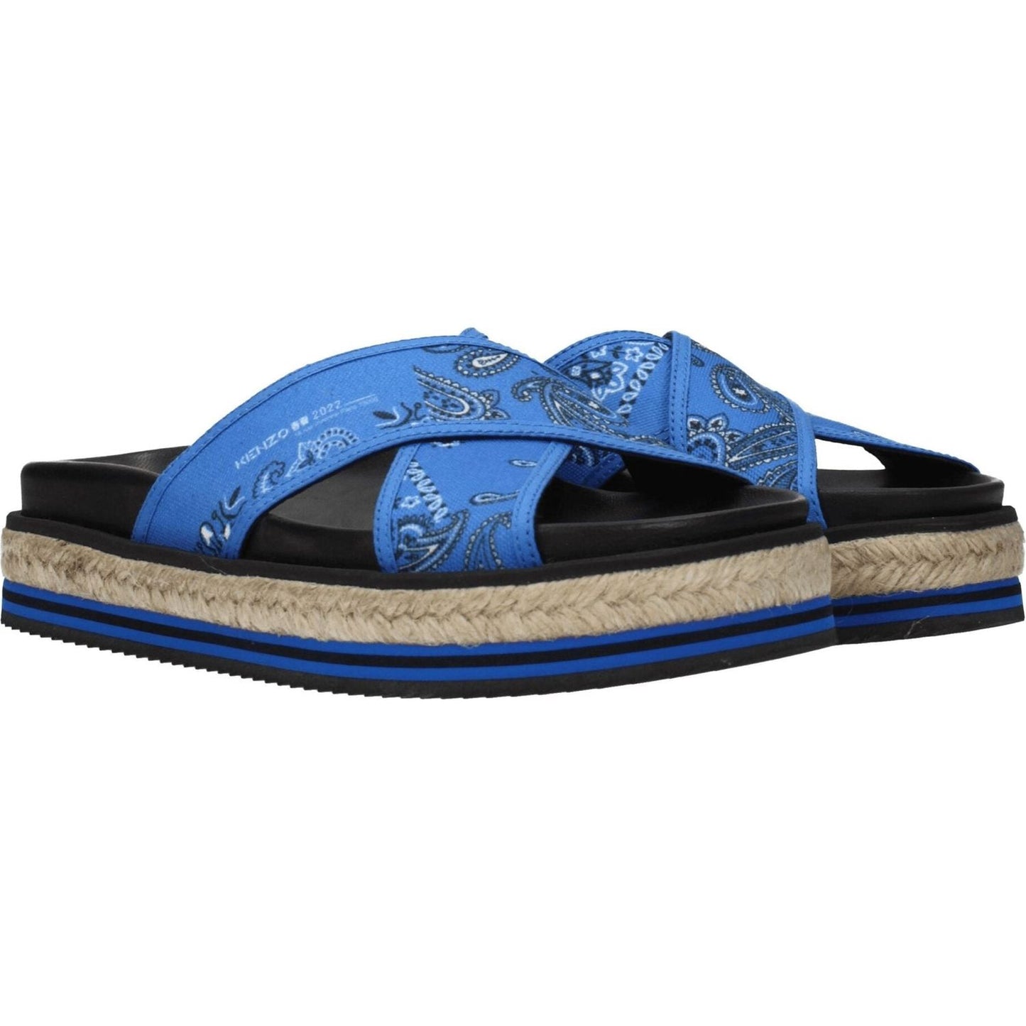Kenzo Blue Fabric Slippers Sandals