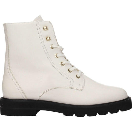Stuart Weitzman White Leather Ankle Boots