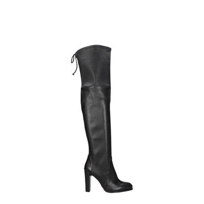 Stuart Weitzman Black Leather Over The Knee