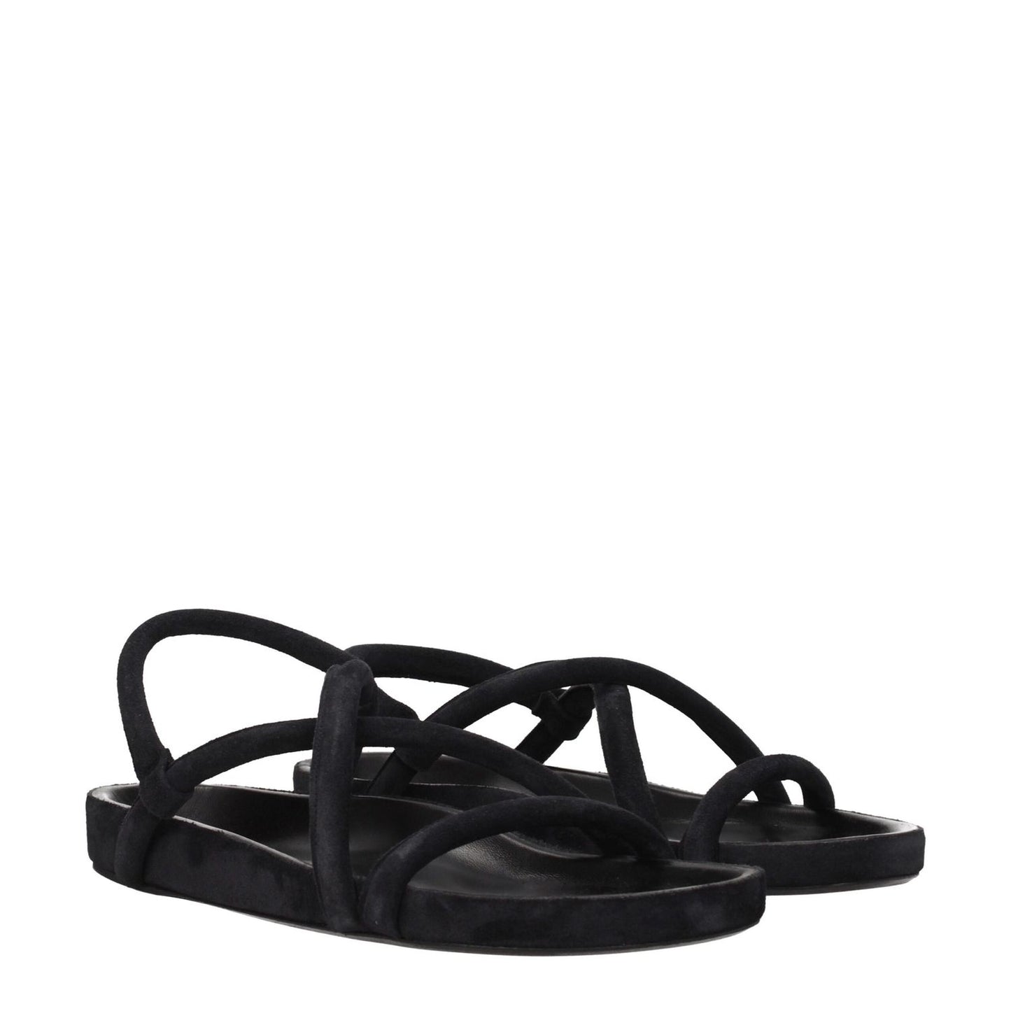 Isabel Marant Black Leather Flat Sandals