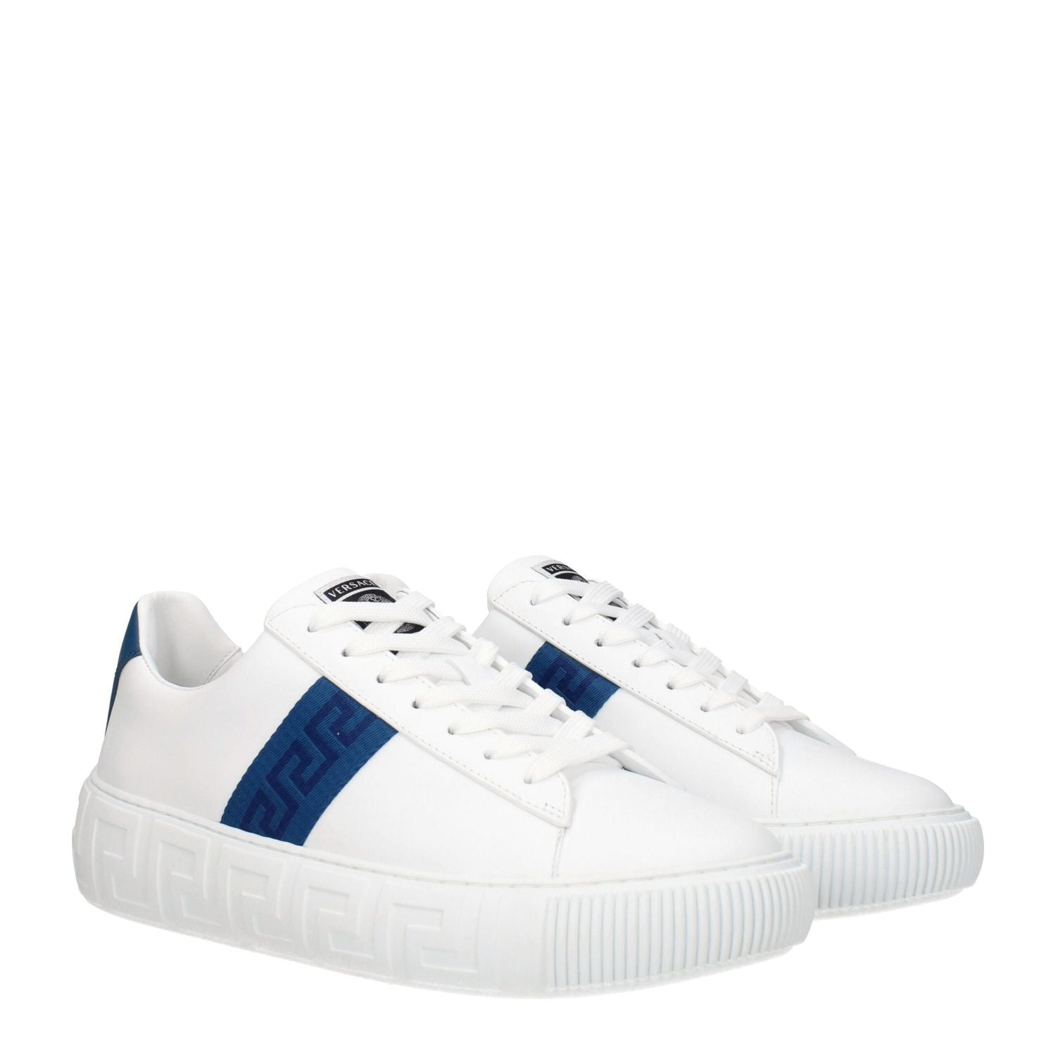 Versace White Leather Low Top Sneakers