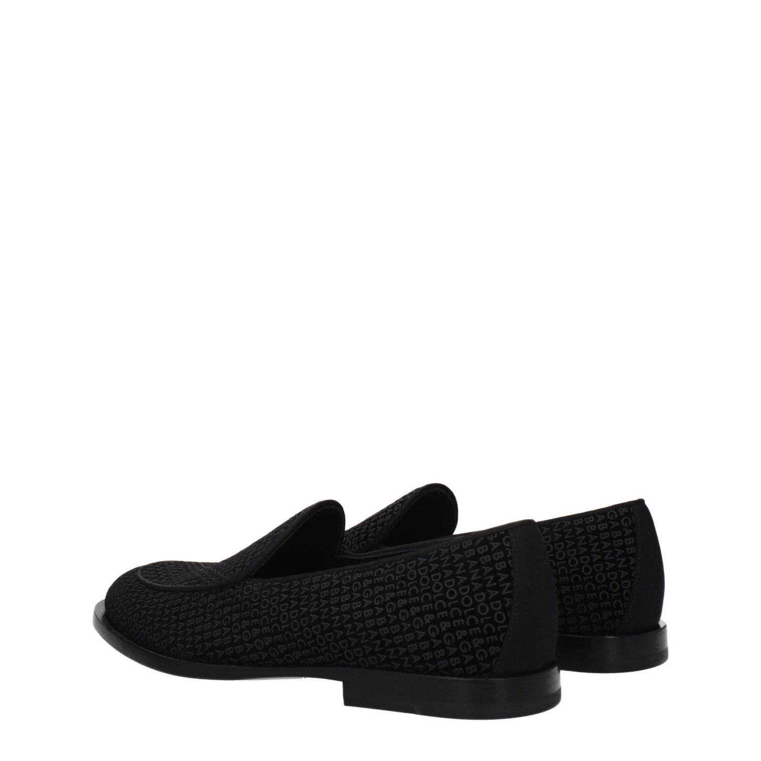 Dolce & Gabbana Black Velvet Slip-On Loafers