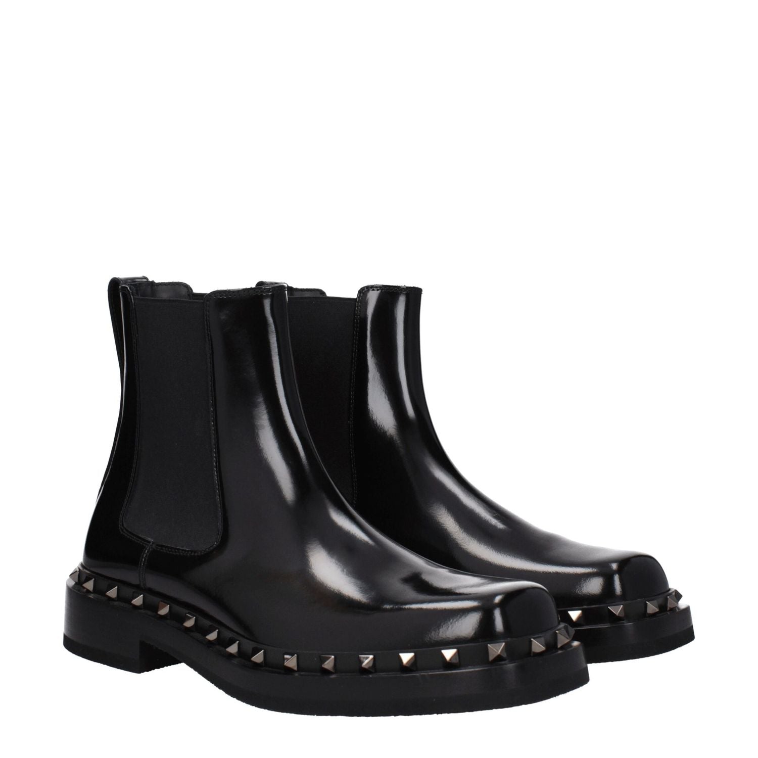 Valentino Garavani Black Leather Ankle Boots