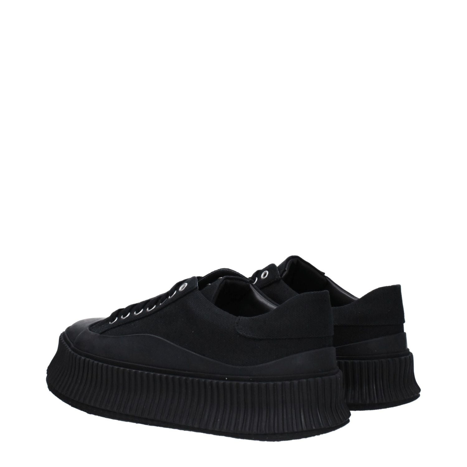 Jil Sander Black Fabric Platform Sneakers