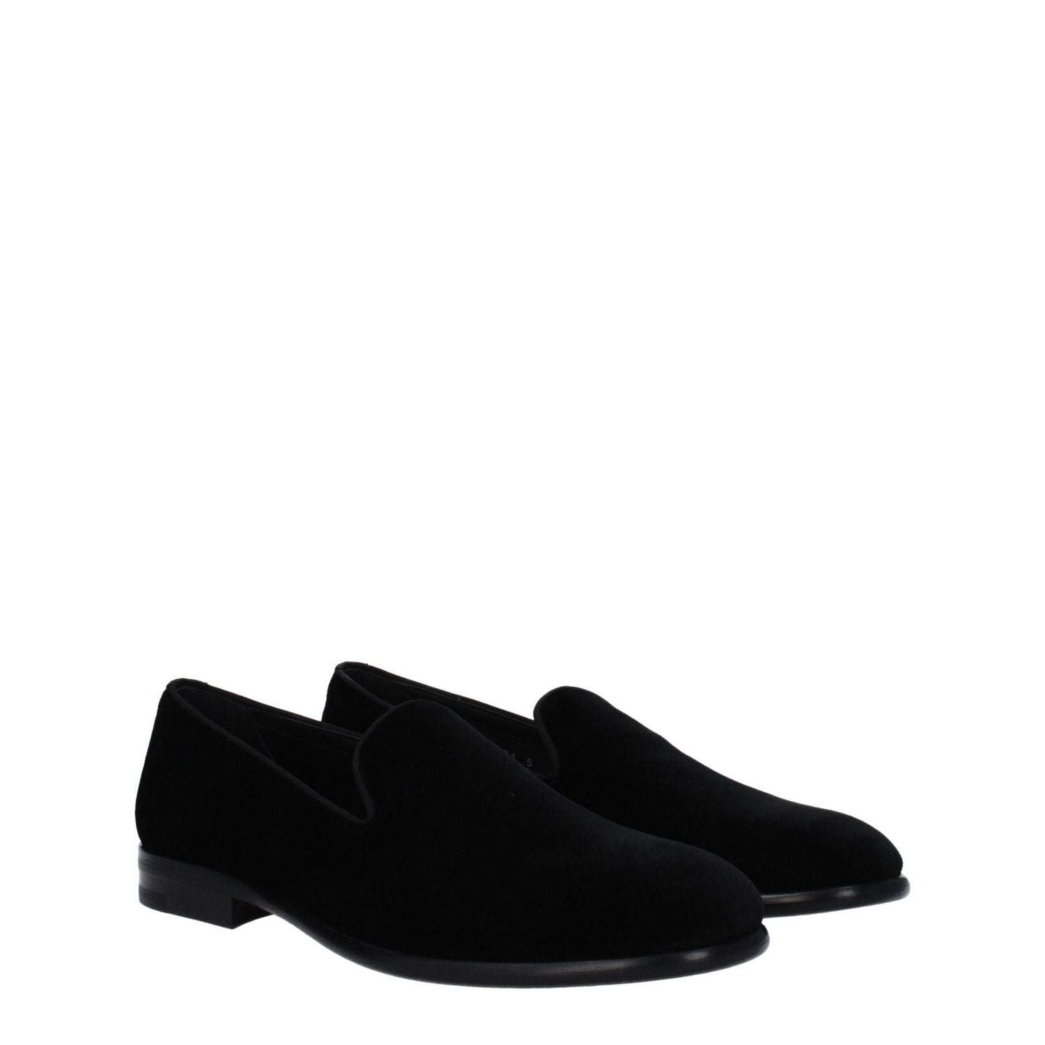 Dolce & Gabbana Black Velvet Slip-On Loafers
