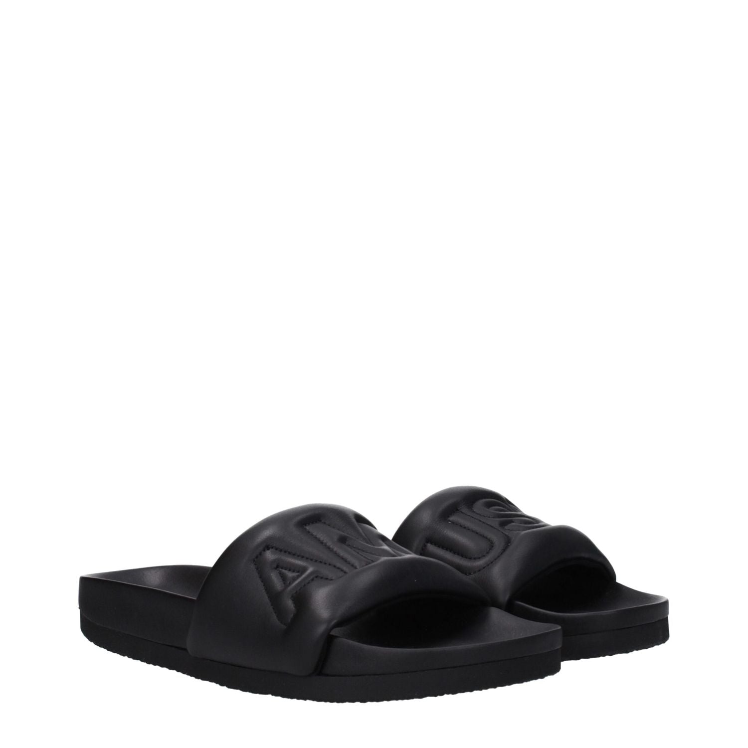 Ambush Black Leather Slippers