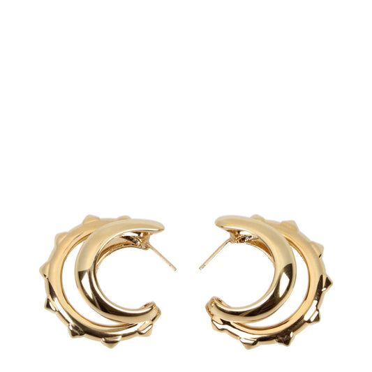 Valentino Garavani Gold Metal Earrings with studs and hook closure, made of metal, casual style, 3.7×3.8 cm, MPN J0T99METCS4.