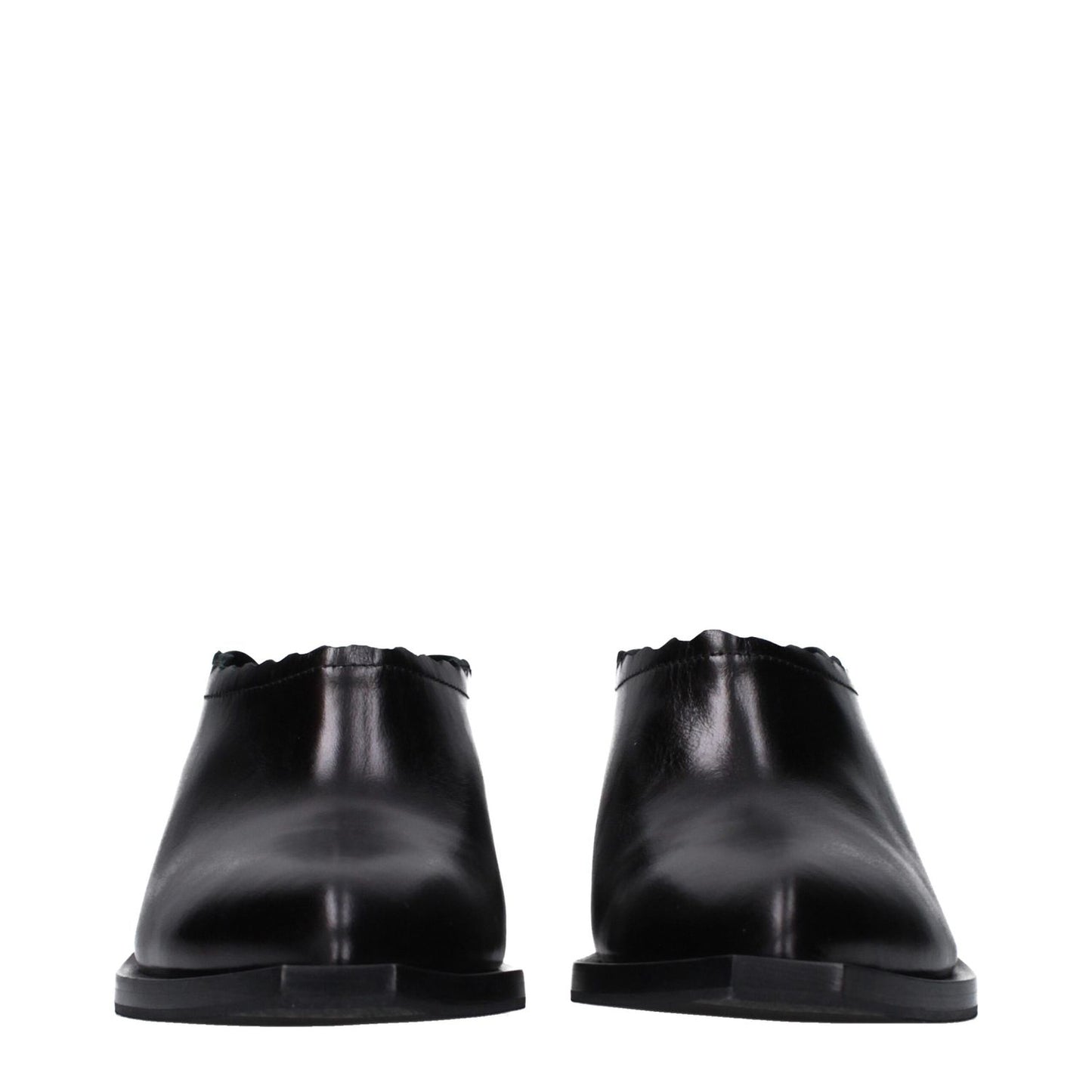 Moschino Black Leather Mules Moschino