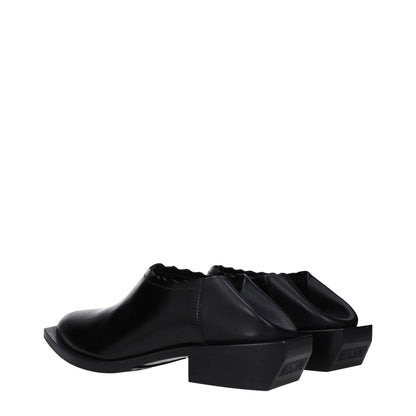 Moschino Black Leather Mules Moschino