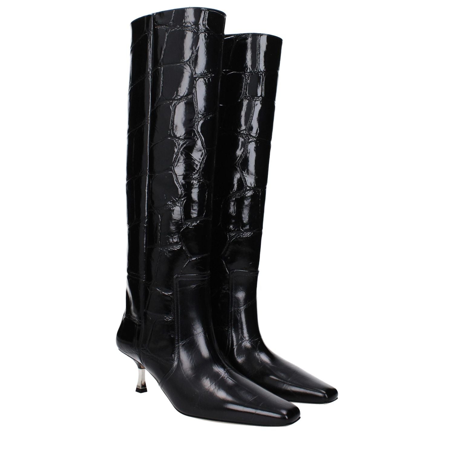 Paris Texas Black Leather Boots