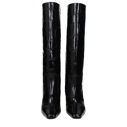 Paris Texas Black Leather Boots