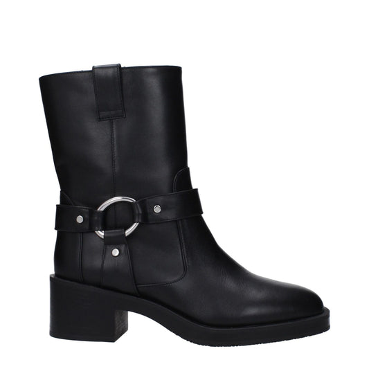 Stuart Weitzman Black Leather Ankle Boots