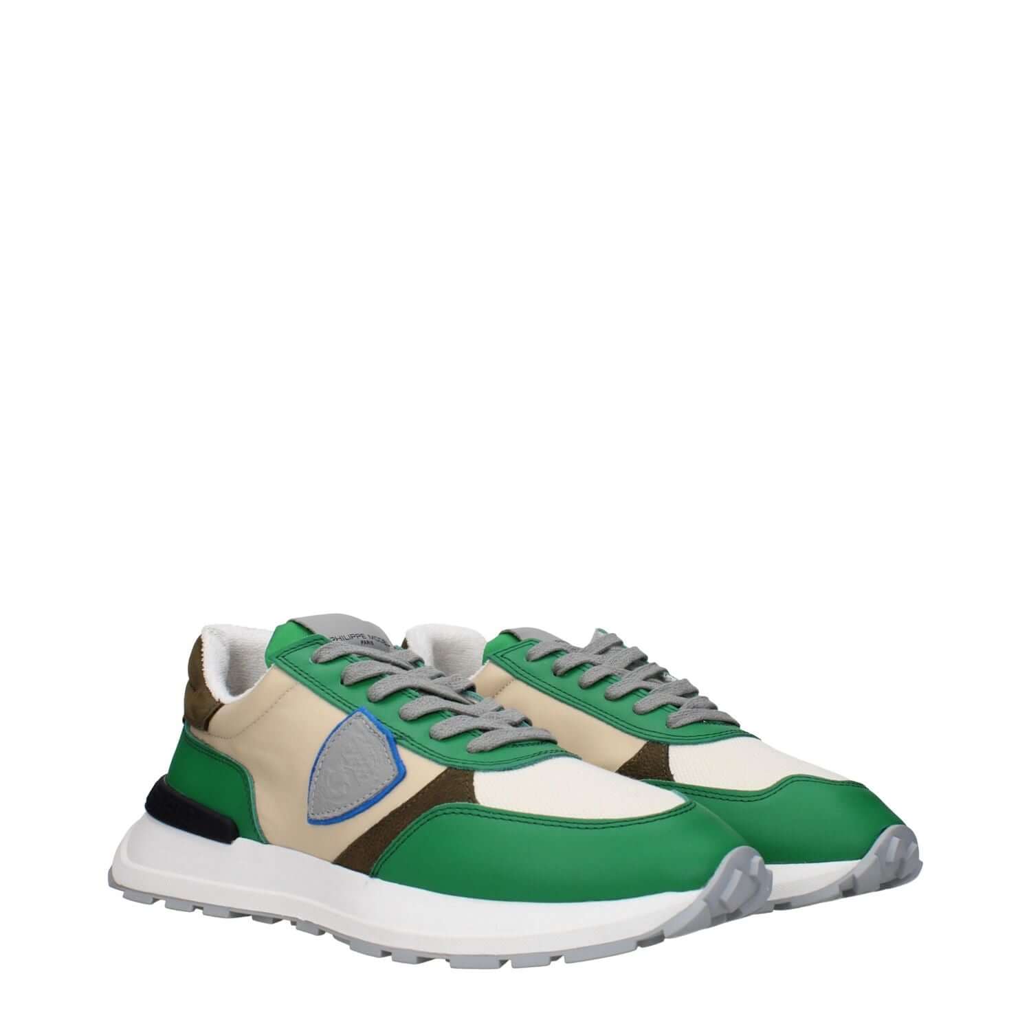 Philippe Model Green Fabric Athletic Sneakers