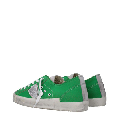 Philippe Model Green Leather Low Top Sneakers