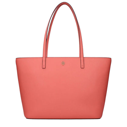 Tory Burch Pink Leather Shoulder Bag with front logo and adjustable strap, product code F83365.