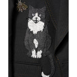 Dolce & Gabbana Black Bee Crown Embellished Suit Coat Blazer JKT41552-50