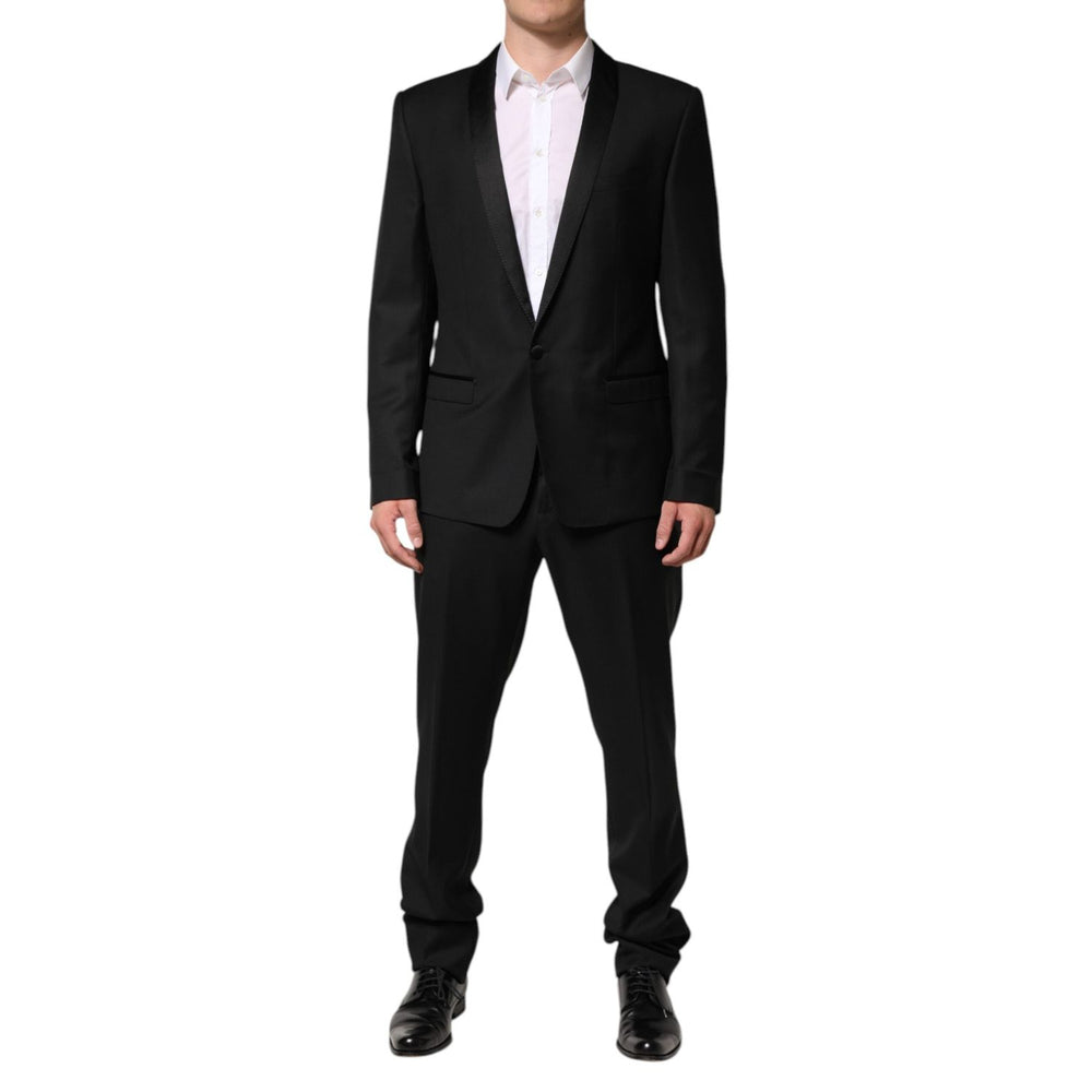 Dolce & Gabbana Black Wool Men Single Breasted 2 Piece Suit KOS2361-52