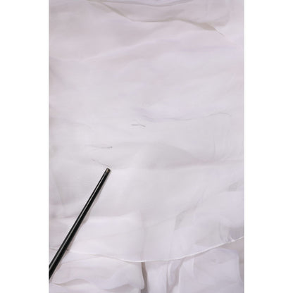 Dolce & Gabbana White Bustier Corset Cropped Chiffon Top