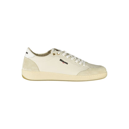 Blauer White Leather Men Sneaker