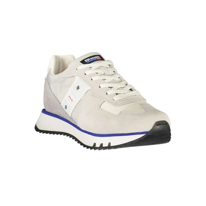 Blauer Gray Leather Men Sneaker, sleek design with contrasting details and iconic logo, perfect for fashion-forward individuals.