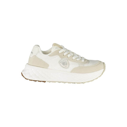 Blauer White Polyester Women Sneaker with stylish details and removable footbed for comfort and fashion-forward appeal.